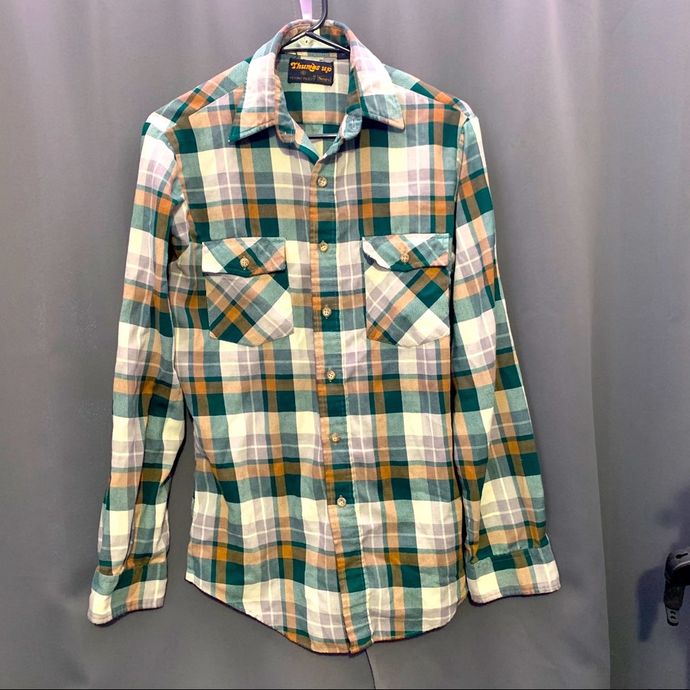 Men’s Small/Medium Green Vintage Flannel Shirt